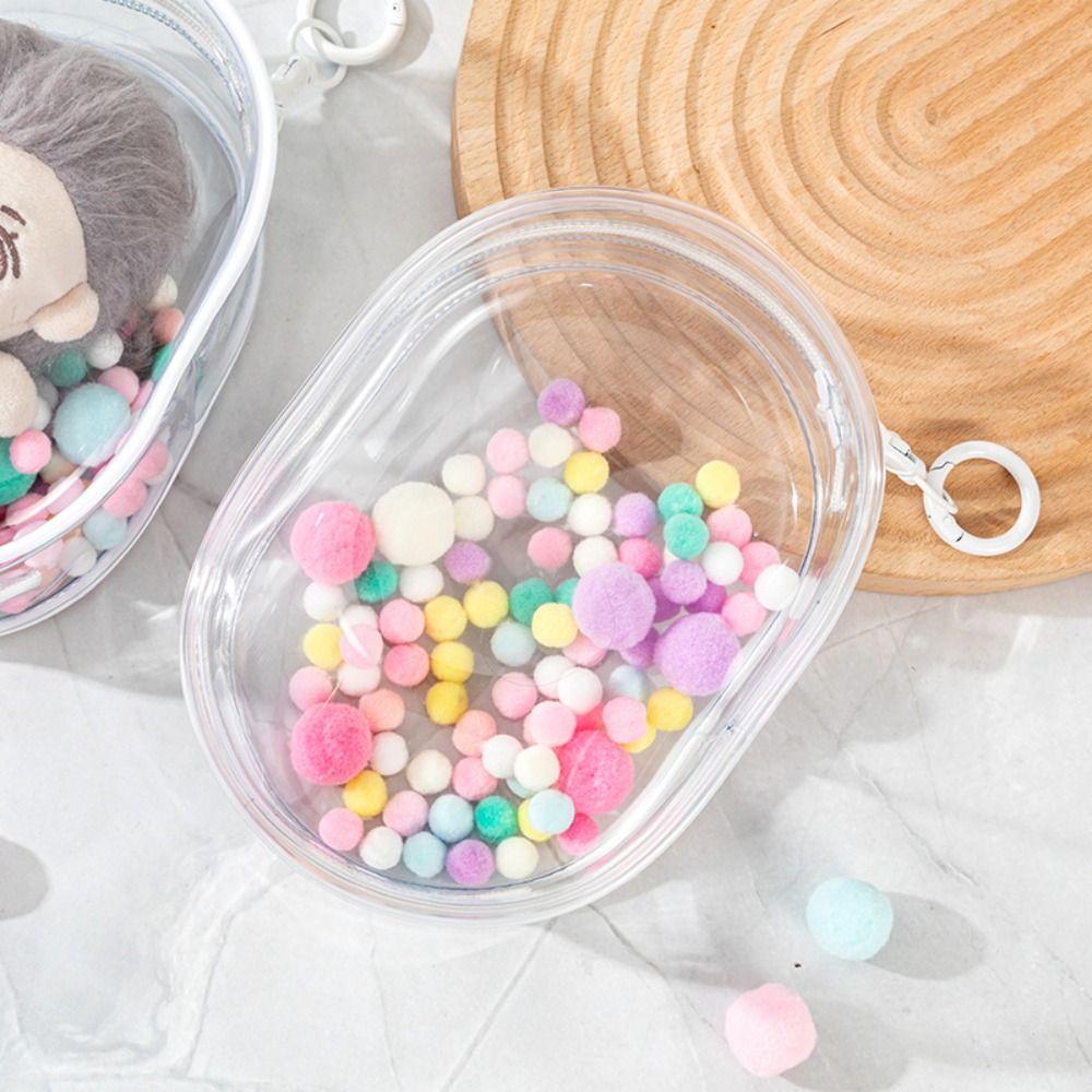 PVC Cotton Doll Display Bag with Keychain Cotton Doll Storage Bag Outdoor