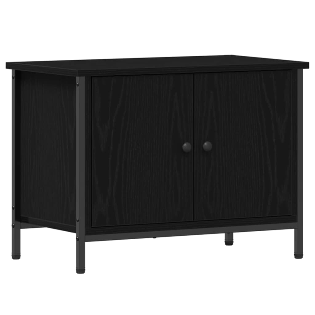 TV Stand Black Oak Effect 60 x 35 x 45 cm Engineered Wood
