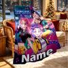 Custom Name Personalized Kpop Demon Hunter Print Blanket, Home Decor, Bedroom, Sofa, Camping, Couch, Gifts for Birthday Christmas