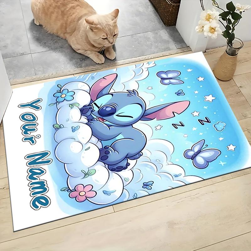 Custom Name Stitch Dreams Clouds Carpet Rug Customizable Soft Washable Anti-Slip Home Living Room Sofa Mats Personalized Rug. 0909373
