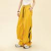 Spring and Summer Dopamine Color-blocking Casual Pants for Men's New Loose American Fashion Sports Wide-leg Pants