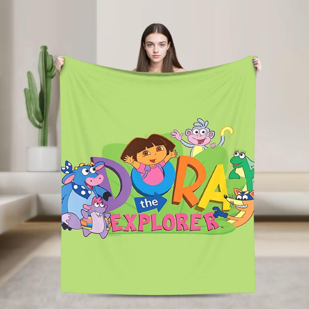 Super Warm Blanket Decorative Dora The Explorer Bedding Throws Flannel Bedspread For Couch Chair Sofa Bed Sofa Bed Cover