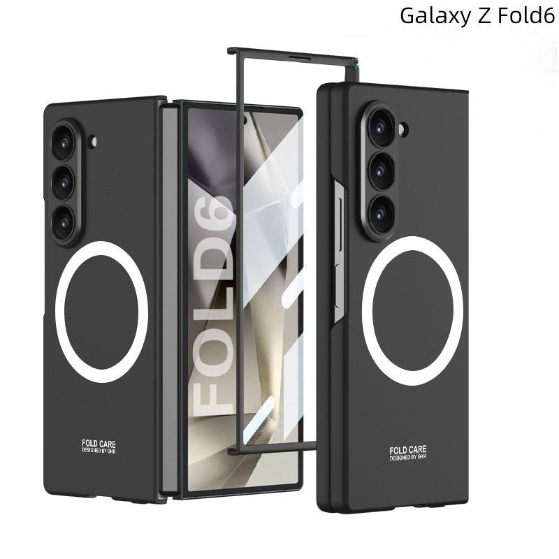 Магнитный чехол для телефона с беспроводной зарядкой для Samsung Galaxy Z Fold 6 5 4 3 Fold6 Fold5 Fold4 Fold3 5G Hard Shell Защитный чехол