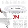 3M Curved Curtain Track Rail Top Clamping Flexible Ceiling Mounted Straight Windows Balcony Curtain Pole Accessories