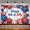 4th of July Birthday Banner, Patriotic Backdrop Wall Decor for Party