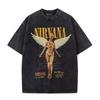Рок-группа Nirvana Мужская Ретро Хлопковая Стиранная Футболка Альбом In Utero Мужская Женская Оверсайз YK Футболка с Потертостями Повседневная Свободная Уличная Одежда
