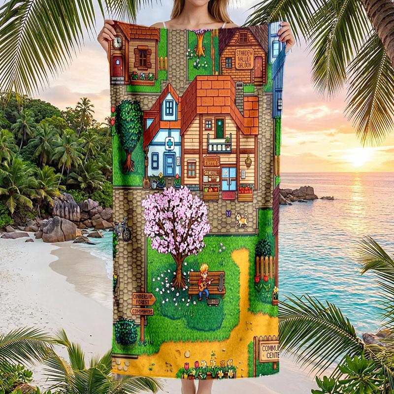 Large Beach Towel Quick Dry Absorbent Towel For Beach IndoorStardew Valley