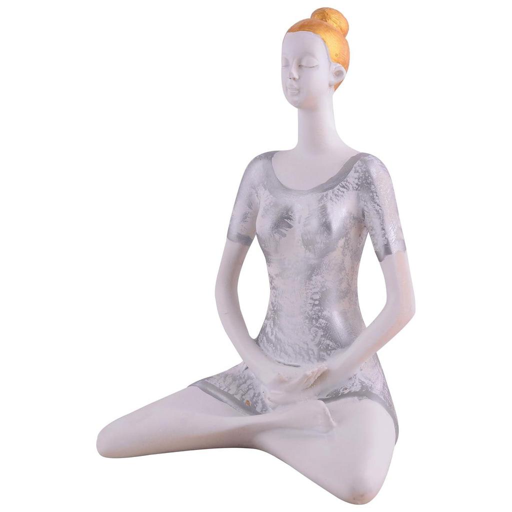 Yoga Lady Home & Office Decor Resin Fantasy Showpiece ,Multicolor