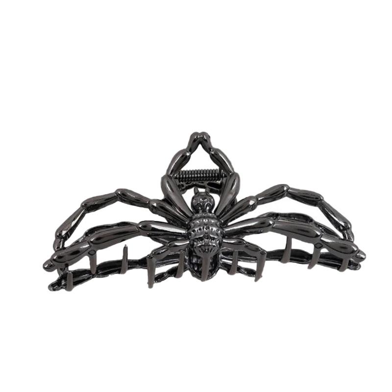 2PCS Fashion Gothic Style Spider Hairpin Shark Clip Halloween Decor Claw Clips Strong Hold Null