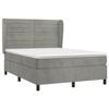 Lit avec sommier et matelas - Maison Exclusive - Velours gris clair - 140x200cm - Tête de lit réglable
