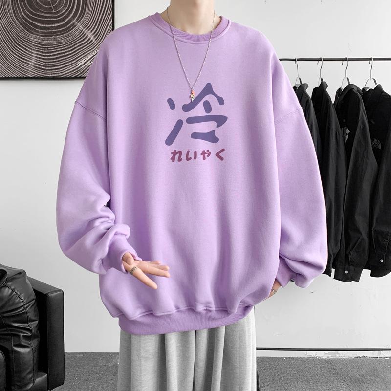 Толстовка с круглым вырезом, мужская, весенне-осенняя, свободная, модная, универсальная, повседневная, студенческая, парная, осенний топ