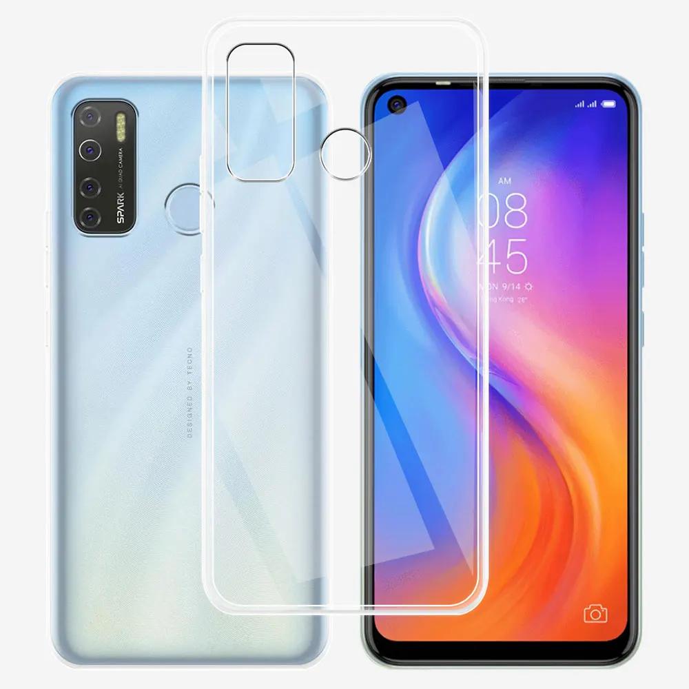 For Tecno Camon 15 Air Case Clear Silicone Soft TPU Phone Case Cover For Tecno Camon 15 Clear Coque or Tecno Camon 18 18P Fundas