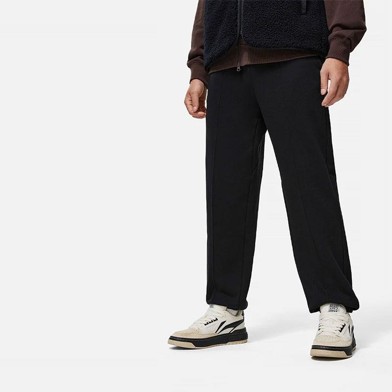 Li Ning Badfive Solid Color Loose Fit Jogger Pants Men Bottoms Black AKLT843-4