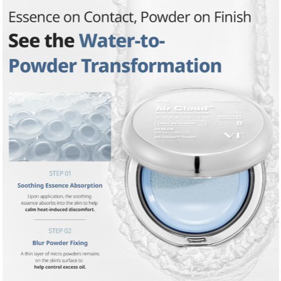 VT COSMETICS Air Cloud Water Powder Sun Cushion SPF50+ PA++++, 12 г
