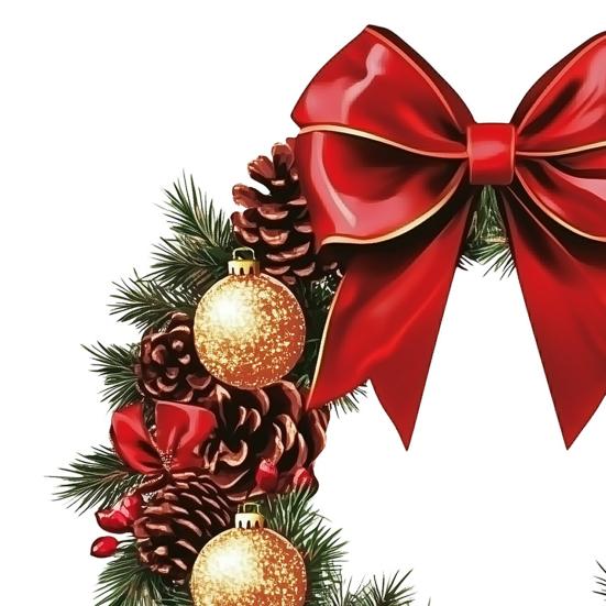 Рождественские наклейки Венок Наклейки на стену Красный бант Узоры шишек Наклейки Съемный ПВХ Праздничный декор для гостиной Спальни Офиса