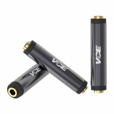 VCE Female to Female Relay Adapter Stereo Mini Plug Audio Cable Connection Extension Connector 4 Pins Gold Plated Set of 3 3.5mm 3.5mm (TRRS)