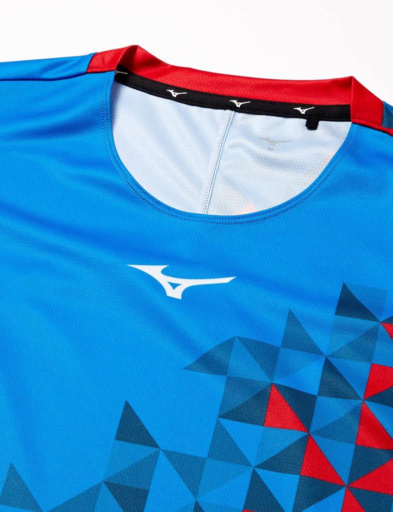 Теннисная одежда Игровая рубашка с коротким рукавом Впитывающая пот Быстросохнущая 62JA1501 Французский синий M [Mizuno]