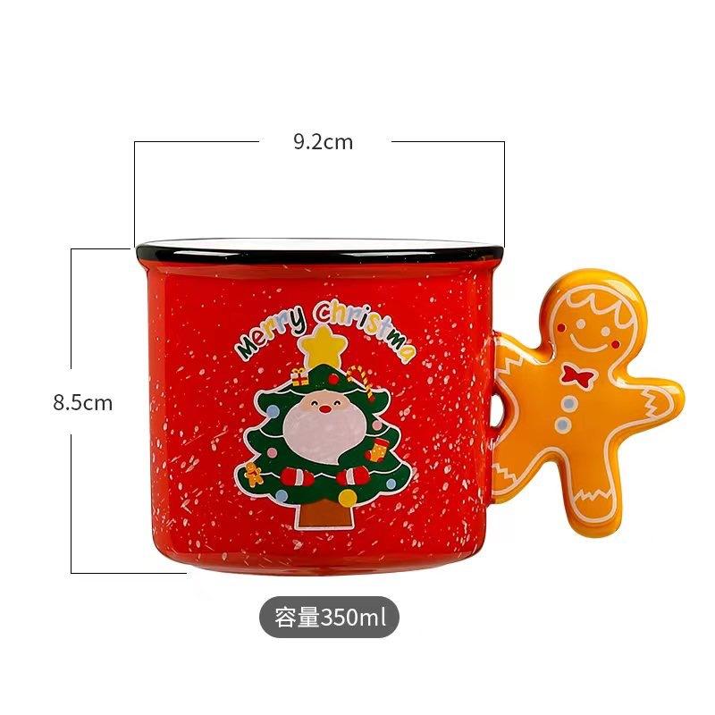 Счастливого Рождества Милая мультяшная кружка Креативная рождественская пряничная керамическая чашка Домашняя пара Чашка для воды