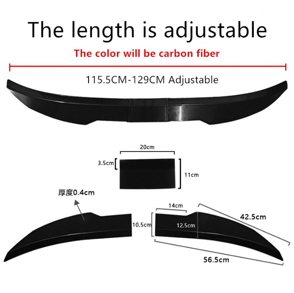 Глянцевый цвет карбонового волокна Регулируемый спойлер-губа на крышку багажника, заднее крыло на крышу