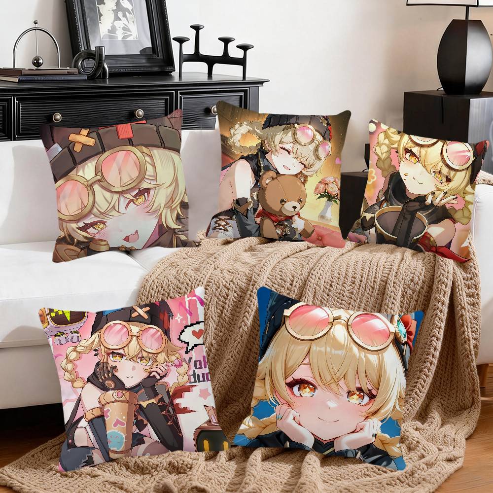 Jahoda Genshin Impact Game Pillow Case Square Pillow Bedroom Sofa Leisure Comfort Cushion Car Home Decoration