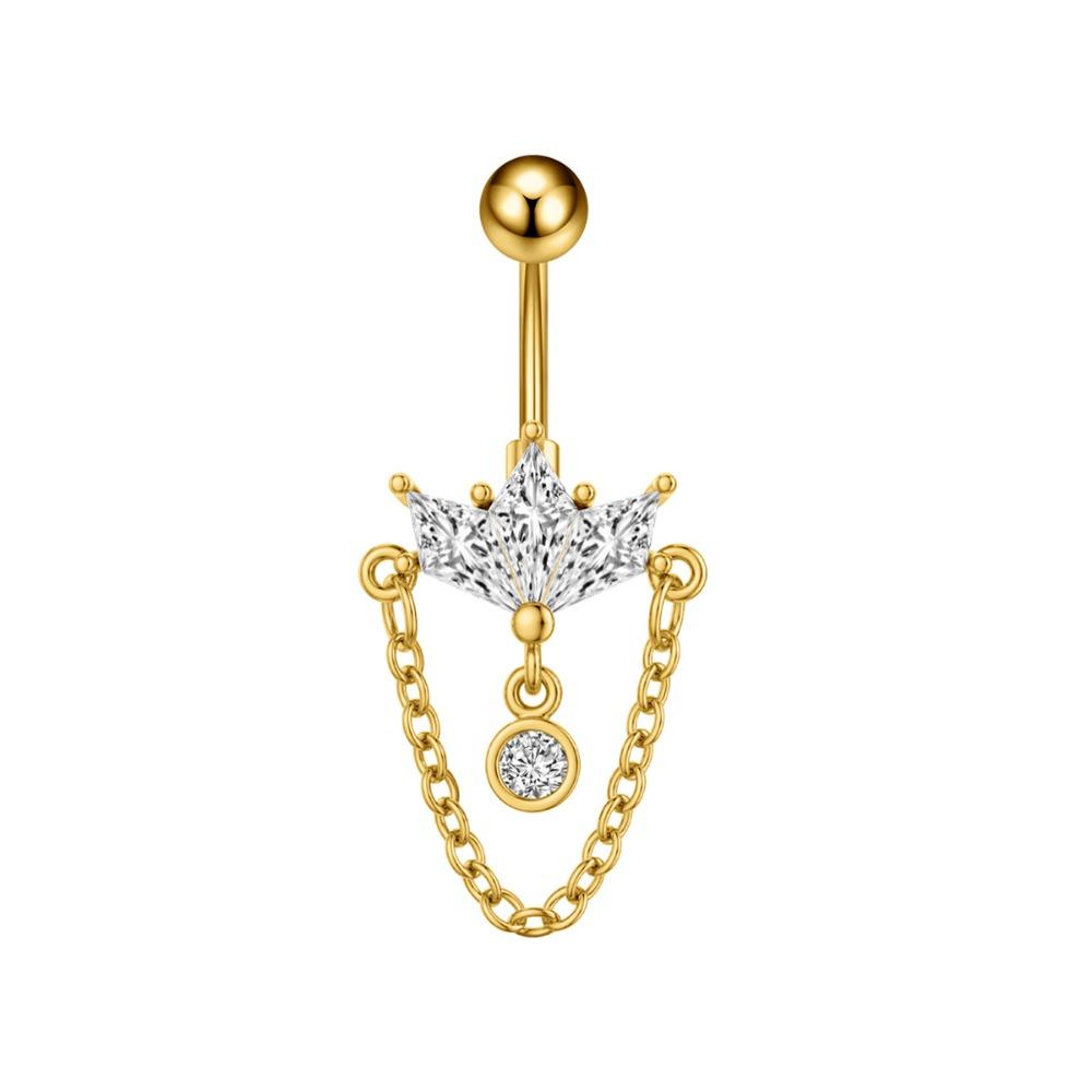 Elegant Crystal Ball Belly Button Rings Copper Shiny Body Jewelry New Gem Navel Piercing  Men