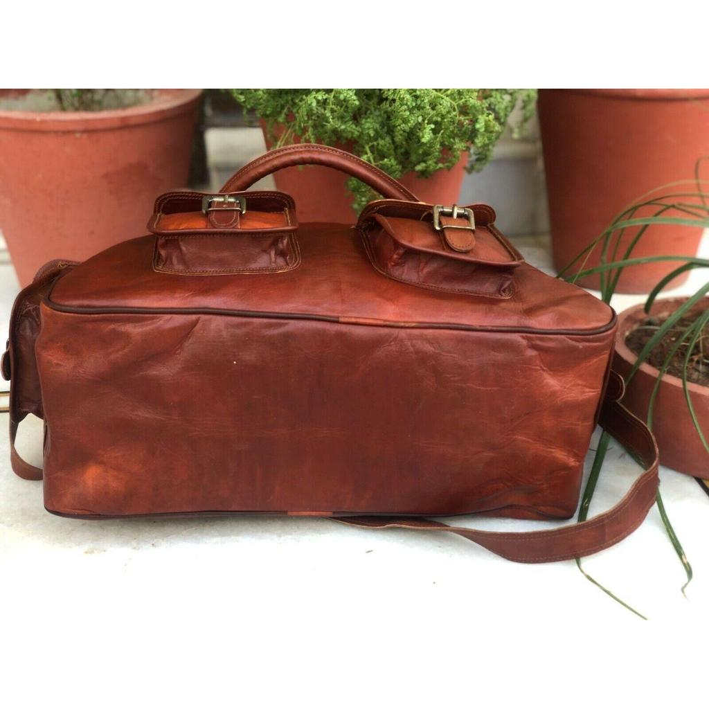 Женская дорожная кожаная сумка для путешествий в воздушной кабине, винтажная сумка для выходных на ночь