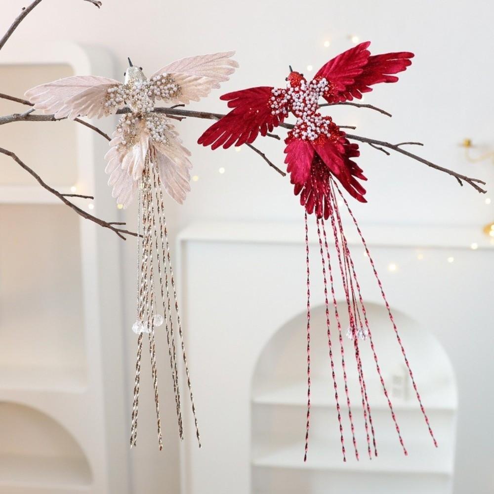39cm Artificial Hummingbird Decoration Glitter Realistic Bird Hanging Pendant Handmade Beautiful Xmas Tree Ornamentst