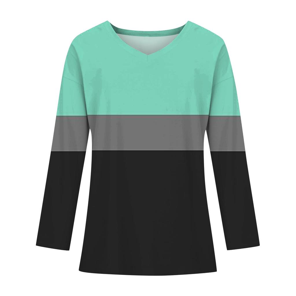 Женский свободный топ с заниженной линией плеч и длинным рукавом с V-образным вырезом