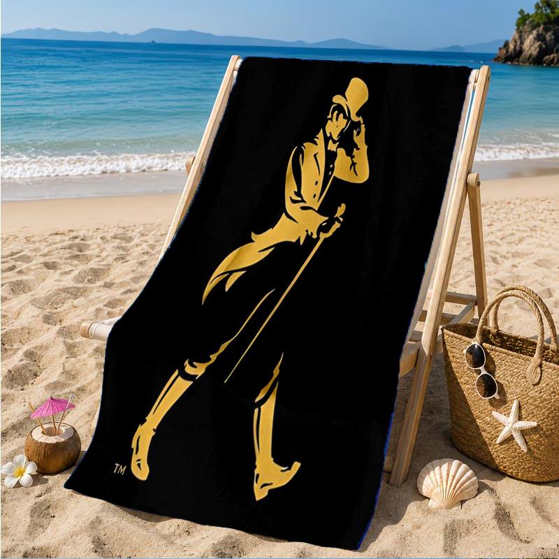 Johnnie Walker Beach Towel, Quick-drying, Easy to Care for, Suitable for Both Fitness and Beach Vacations,Sports Essential