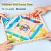 Wooden 2-Player Bumper Chess & Ludo Parent-Child Interactive Table Game