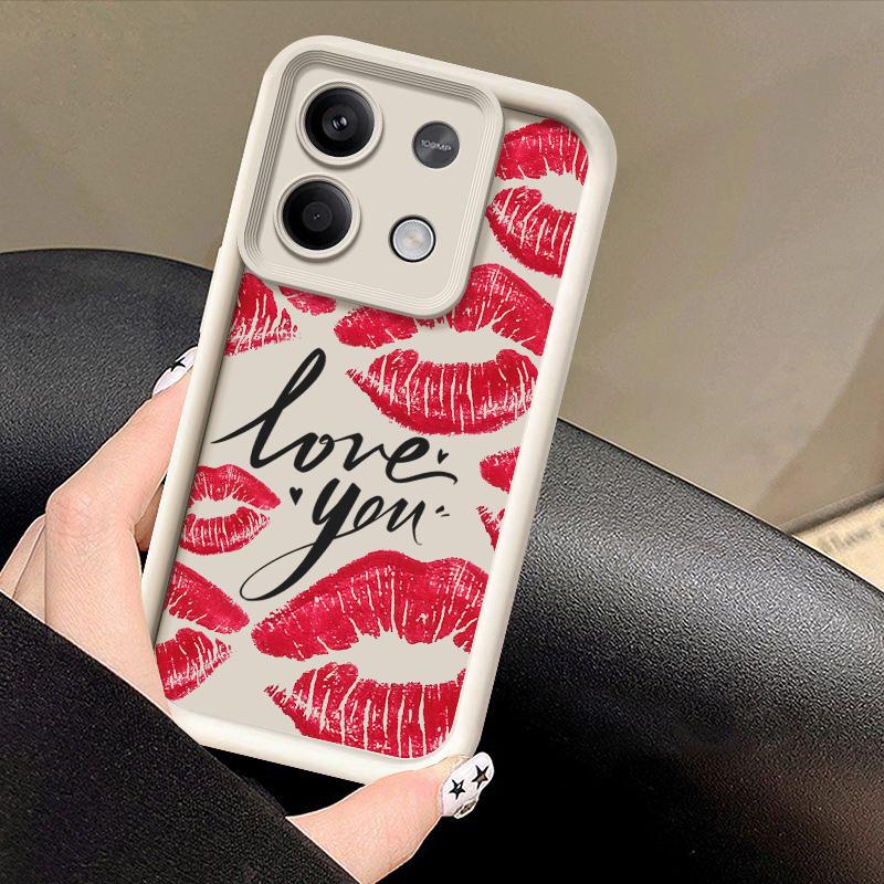 Для Xiaomi 14t 13t Poco X6 F6 X5 Pro Redmi Note 14 13 12 11 10 Pro Kiss Lips Pattern противоударный силиконовый мягкий защитный чехол для линз от падения