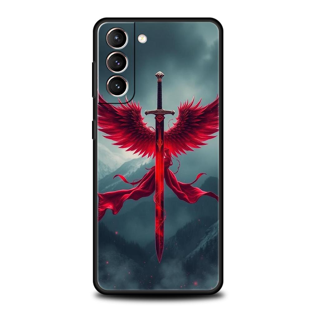 Phone Case Cover for Samsung Galaxy S25 Edge S24 S23 S22 S20 S21 FE Ultra S10 S10E Plus 5G Soft TPU The Sword Creative Pattern