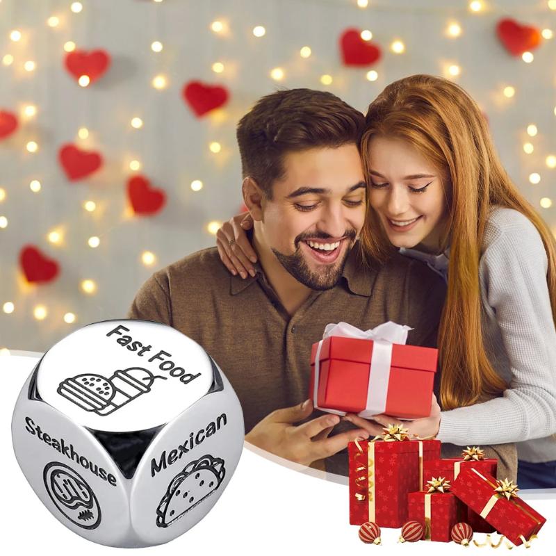 1 шт., кубики для принятия решений на вынос, креативные игральные кости для ужина, из нержавеющей стали, прибор для принятия решений, подарки на день Святого Валентина для женщин и мужчин