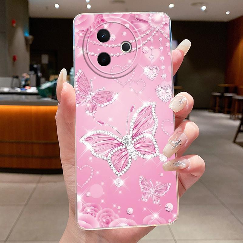 Case For Vivo Y39 5G V2436 Luxury Fashion Butterfly Flowers Clear Soft TPU Silicone Back Cover For VivoY39 Y 39 5G Phone Case