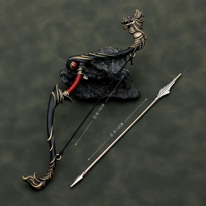 [Некогамияма] Роман о Троецарствии: Героическое генеральское оружие, Лу Бу, лук и стрелы 18 см, миниатюрная фигурка, коллекционный декор