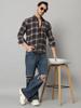 Bigreams Мужская фланелевая рубашка в клетку из 100% хлопка, окрашенная в пряжу, для рубашки с длинным рукавом