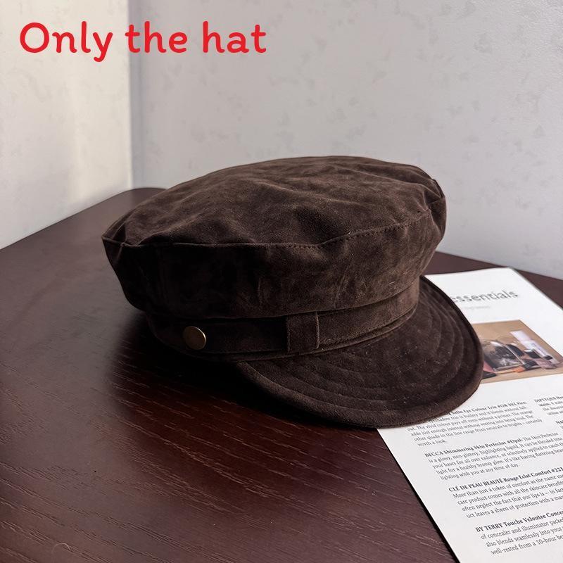 Beret Withsuede Vintage Fabric And Solid Color For Art And Lovers Fashion