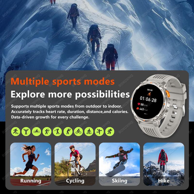 Новые умные часы T-Rex3 Ultra с GPS-трекером, 1,7-дюймовый AMOLED HD-экран, батарея 1100 мАч, фонарик, BT-звонки, для Android iOS