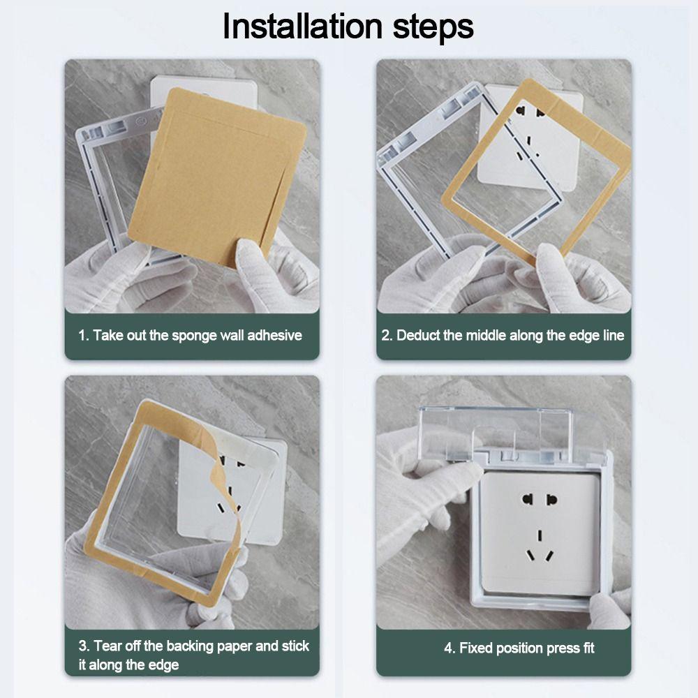 Самоклеящаяся защитная крышка переключателя, пластиковая крышка электрической вилки, защита от брызг, настенная коробка
