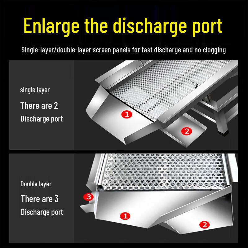 JZDASI 201 Stainless Steel Linear Vibrating Screen Machine CN plug (adapter included)