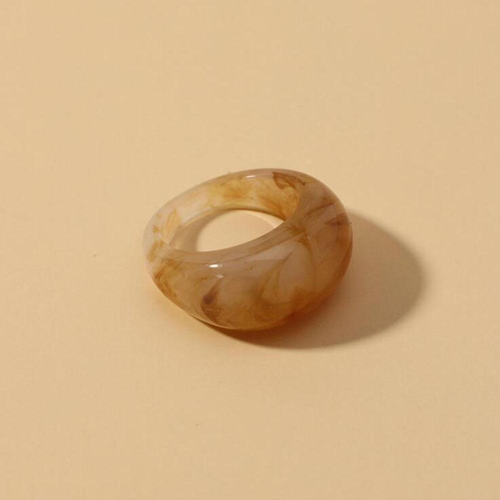 New Trendy Big Round Acrylic Resin Rings for Women Geometric Colorful Finger Ring for Girls Party Korean Fashion Zircon