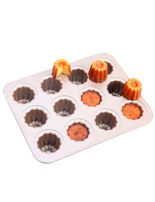 Форма CHEFMADE с 12 формочками для торта, изготовленными из наружных размеров x чашки см Canelé, железо с антипригарным покрытием, прибл.. 32,5 25,8 см, 5,5