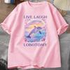 Футболка Live Laugh Lobotomy Мужская Забавная Футболка с мемом про дельфина Глупая Странная Футболка с коротким рукавом Унисекс Футболка с принтом Топы