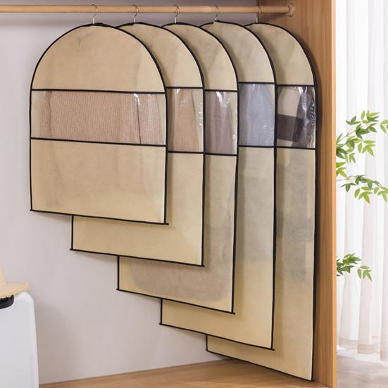 Garment Bag Dustproof Clothing Cover with Transparent Window Zipper Closure Closet Organizer Coat