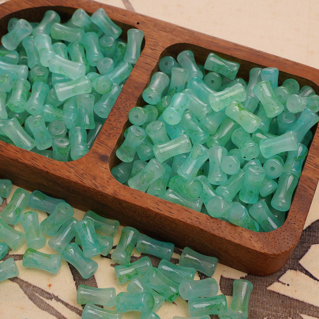 Стеклянные ореолы для окрашивания Бамбуковые бусины Бусины в старинном стиле Бусины ручной работы Аксессуары для бисера Глазурь Имитация нефрита Бусины Материалы