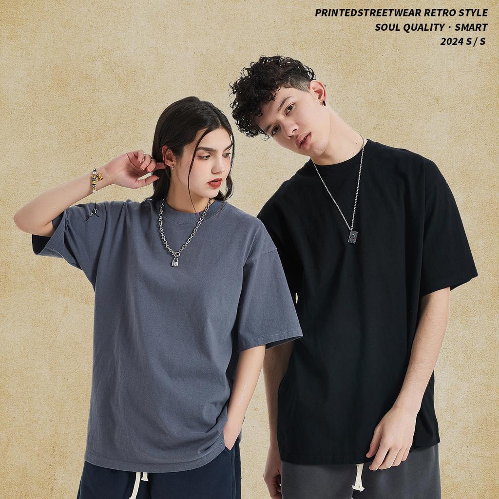 310 г/м² 100% хлопок стираная футболка с индивидуальным принтом мужские футболки персонализированная футболка