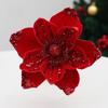 21cm Fake Christmas Flowers Sequin 3D Simulation Magnolia  Wedding Party Decoration