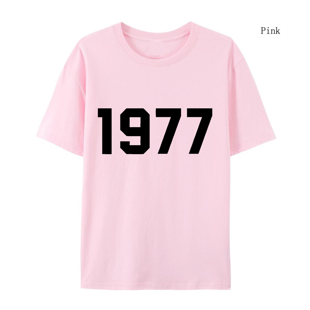 1977 Хлопковая футболка для мужчин и женщин, модный бренд High Street, свободная флисовая хлопковая футболка, осенне-зимняя теплая хлопковая футболка