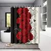 1 шт. Занавеска для душа с принтом роз, Перегородка для душа, Приватная подвесная занавеска с 12 крючками, Разные размеры, Легкая установка