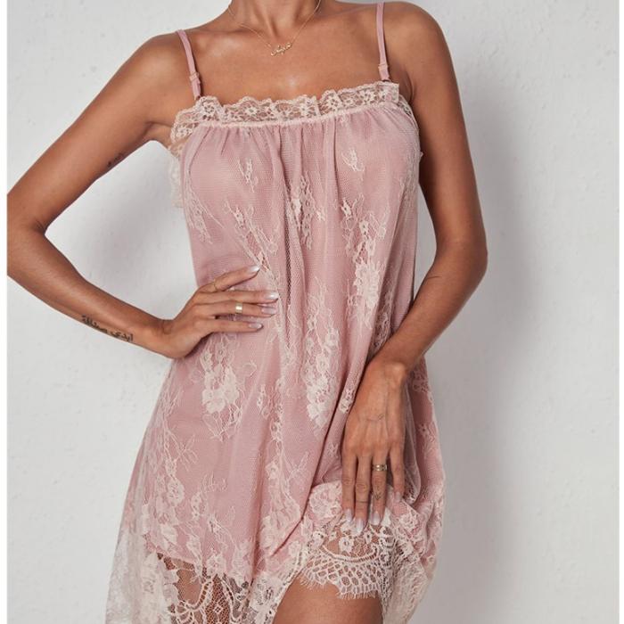 Европейские и американские большие размеры, кружевная сексуальная ночная рубашка, пижамы на дому